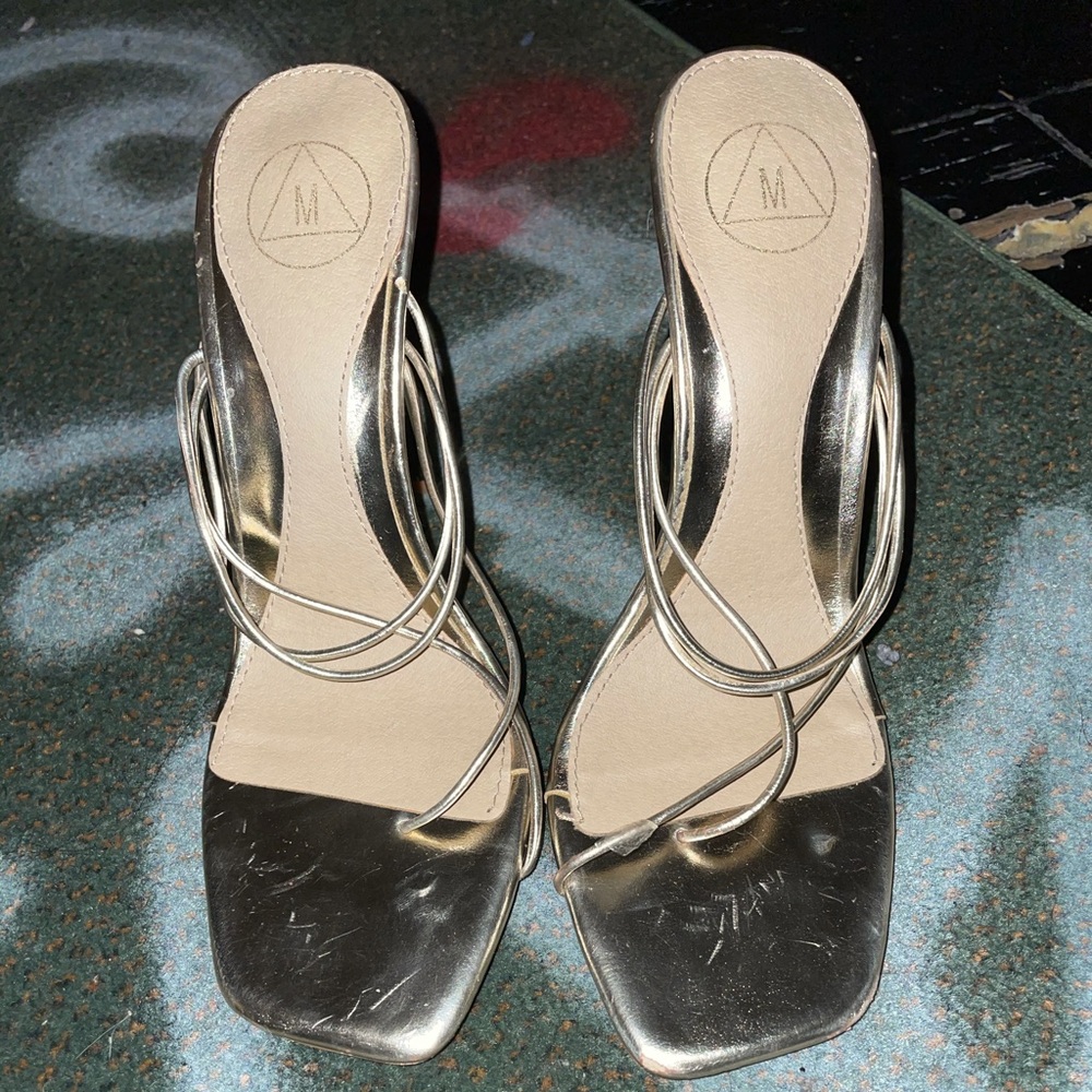 Missguided mule pumps in gold